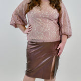 BLUSH LACE TOP plus-size - AMOUR781