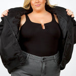 SATIN BOMBER JACKET plus-size - AMOUR781
