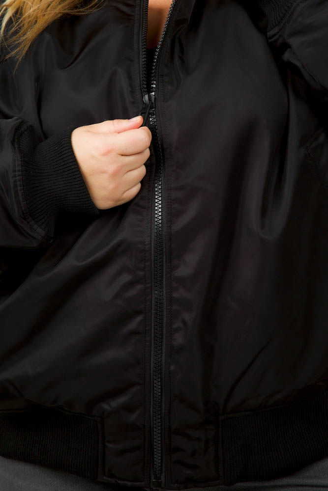 SATIN BOMBER JACKET plus-size - AMOUR781