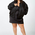 SATIN BOMBER JACKET plus-size - AMOUR781