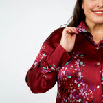SILK FORSYTHIA LONG SLEEVE RUCHED BLOUSE plus-size - AMOUR781