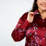 SILK FORSYTHIA LONG SLEEVE RUCHED BLOUSE plus-size - AMOUR781