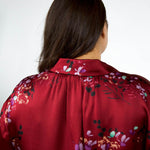 SILK FORSYTHIA LONG SLEEVE RUCHED BLOUSE plus-size - AMOUR781