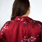 SILK FORSYTHIA LONG SLEEVE RUCHED BLOUSE plus-size - AMOUR781