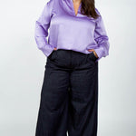 SMOCKED LONG SLEEVE BLOUSE plus-size - AMOUR781