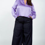 SMOCKED LONG SLEEVE BLOUSE plus-size - AMOUR781