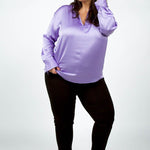 SMOCKED LONG SLEEVE BLOUSE plus-size - AMOUR781