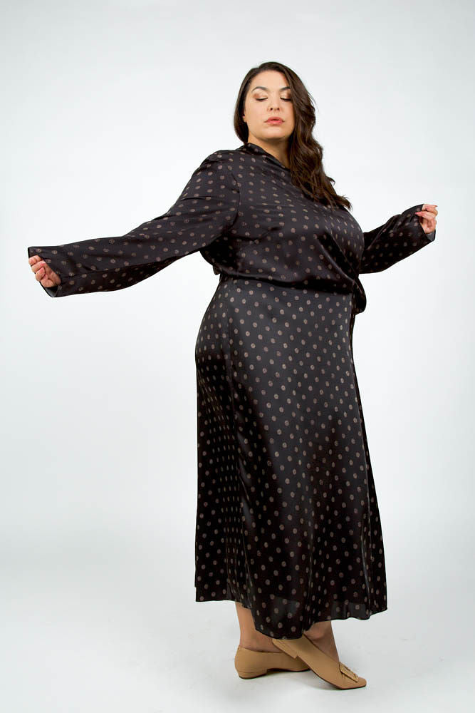 SUN DOT DRAPED SLIP SKIRT - AMOUR781