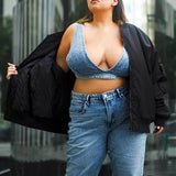 SATIN BOMBER JACKET plus-size - AMOUR781
