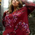 SILK FORSYTHIA LONG SLEEVE RUCHED BLOUSE plus-size - AMOUR781